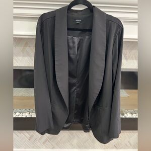 torrid Black Open-Front Shawl Collar Long Line Blazer 2X 18-20